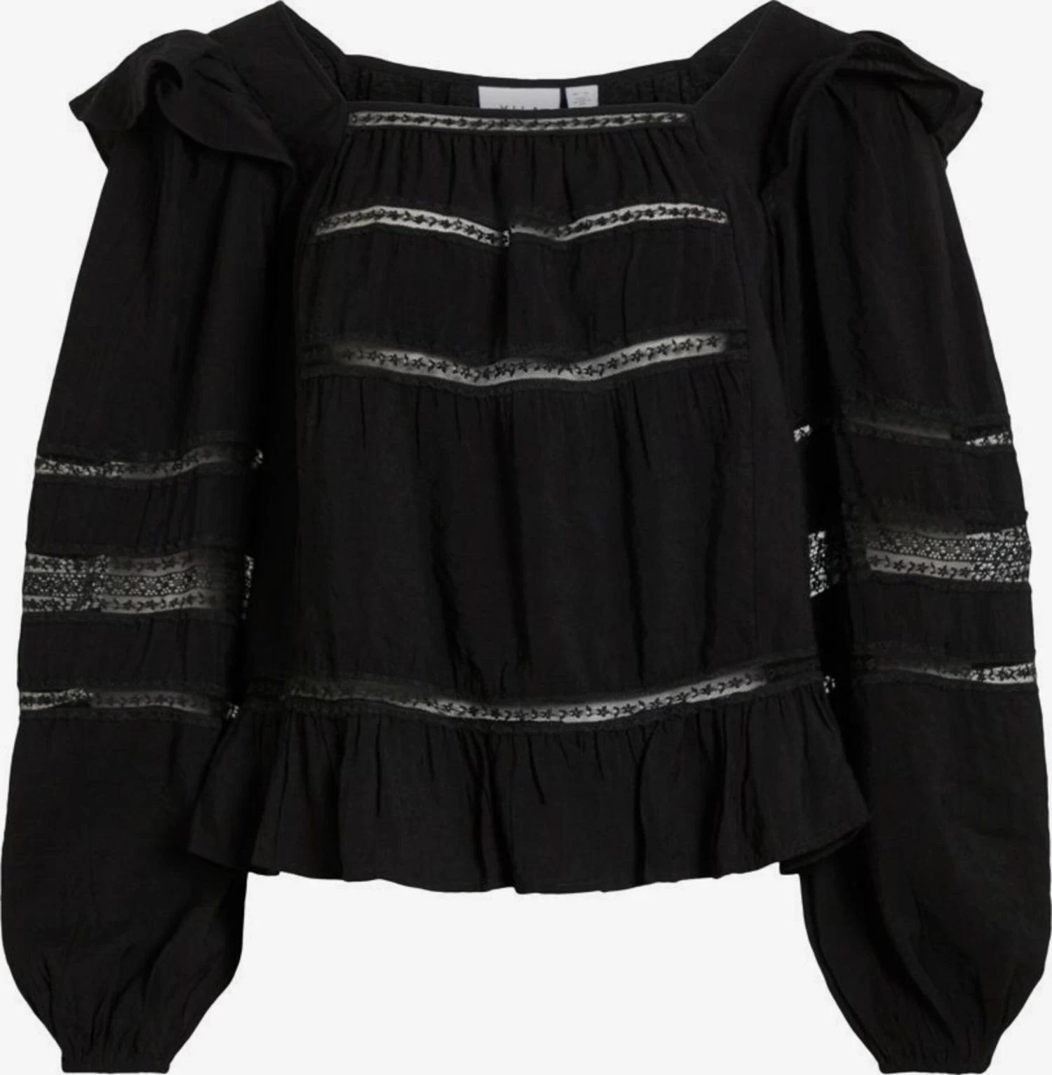 Vila Kanten Blouses Blouse Dames Zwart 3 Vila Kanten Blouses Blouse Dames Zwart