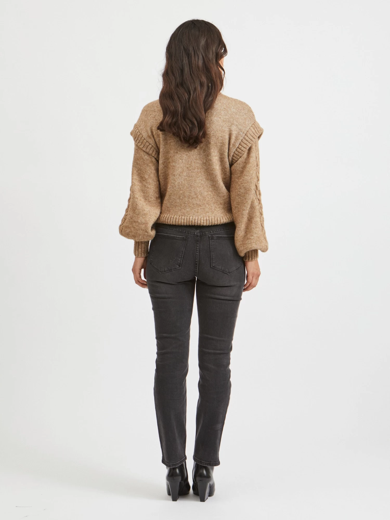 Vila Straight Regular Jeans Stray Dames Zwart 7 Vila Straight Regular Jeans Stray Dames Zwart - Afbeelding 5