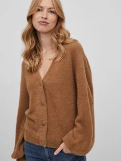 Vila Vesten Gebreid Vest LAJULI Dames Karamel -Vila b5533595b5ac9f6943116252896206a3