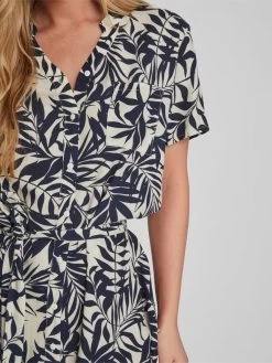 Vila Blousejurken Blousejurk Dames Crème / Marine -Vila b56d011b4b8bec9286613be7ff91a77a