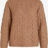 Vila Fijngebreide Truien Trui Ella Dames Lichtbruin -Vila b5855edc2f501fa65999561b96e8dadd