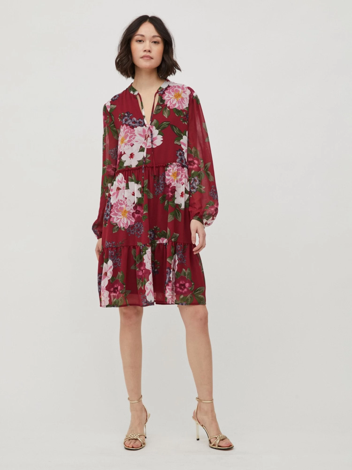 Vila Blousejurken Blousejurk Ura Dames Rood 7 Vila Blousejurken Blousejurk Ura Dames Rood - Afbeelding 5