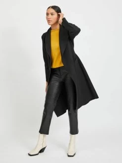 Vila Tussenmantels Tussenmantel Dames Zwart -Vila b814618bf16bd70ef5049e3a55c09fb2