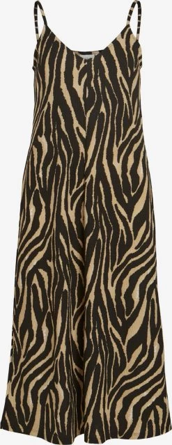 Vila Zomerjurken Zomerjurk KIRME Dames Donkerbeige / Zwart