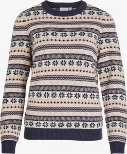 Vila Fijngebreide Truien Trui Spirit Dames Navy