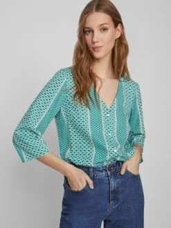 Vila Blouses Met Korte Mouw Blouse Aimi Dames Groen / Jade Groen -Vila ba0886b5ad784eff3aea4f06b917aa17