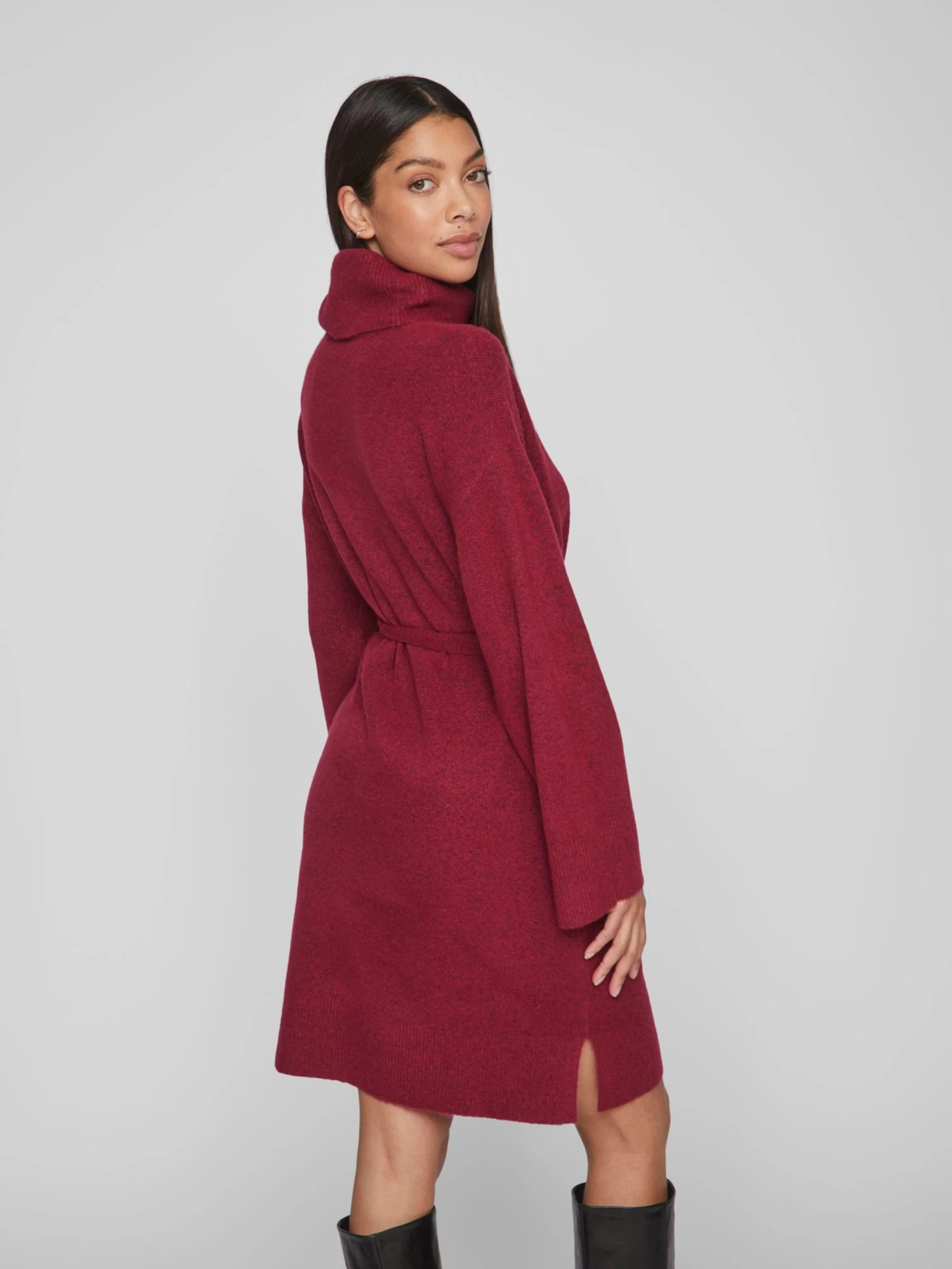 Vila Gebreide Jurken Gebreide Jurk Dames Rood Gemêleerd 6 Vila Gebreide Jurken Gebreide Jurk Dames Rood Gemêleerd - Afbeelding 4