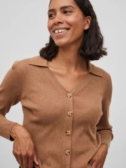 Vila Vesten Gebreid Vest Comfy Dames Mokka -Vila ba60df50c2413f969c704bda67f542c8