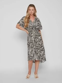 Vila Maxi Jurken Jurk Dames Beige / Zwart -Vila ba6a556827cf9e670426804a7eb8598b