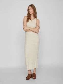 Vila Gebreide Jurken Gebreide Jurk Margot Dames Ivoor -Vila bb4bfaebc90468f4866e6127e96fc7e4