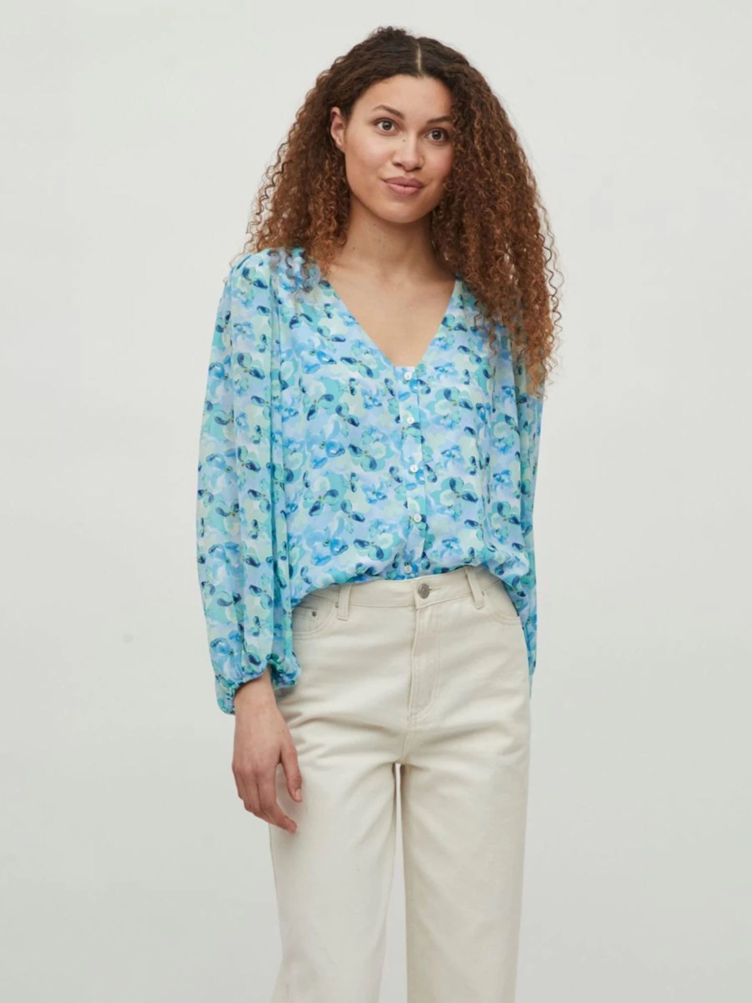 Vila Blouseshirts Blouse Dames Blauw / Navy / Lichtblauw 5 Vila Blouseshirts Blouse Dames Blauw / Navy / Lichtblauw - Afbeelding 3