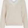 Vila Fijngebreide Truien Trui Glacy Dames Taupe
