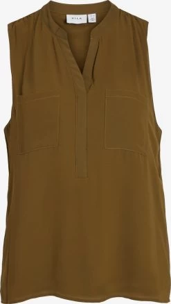 Vila Blouse Tops Blouse Mera Dames Olijfgroen