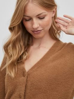 Vila Vesten Gebreid Vest LAJULI Dames Karamel -Vila bfbebff6bcdfb8078a2d000c543d0251