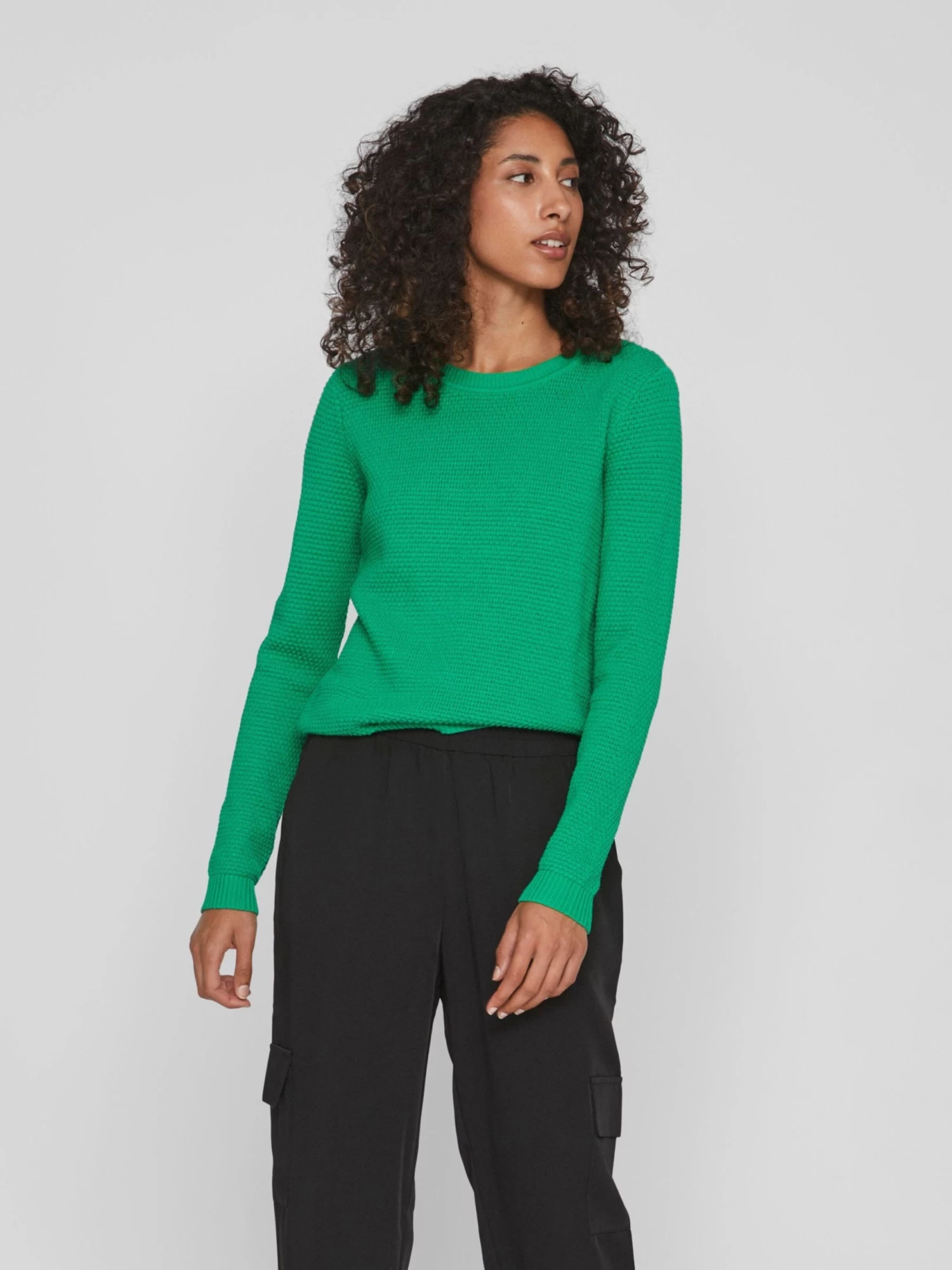 Vila Basic Truien Trui Dames Groen 5 Vila Basic Truien Trui Dames Groen - Afbeelding 3