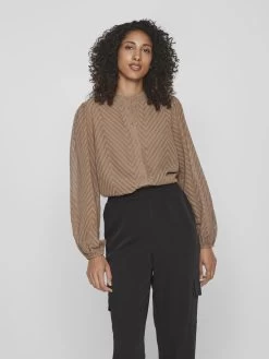 Vila Overhemden Blouse Dames Bruin 10 Vila Overhemden Blouse Dames Bruin -Vila c5f389ae21ced01905d6c5e85c41b562