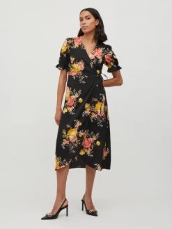 Vila Midi Jurken Jurk Graf Dames Zwart -Vila c74451ee1a4637c8688bae5aac3f7659