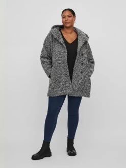 Korte Mantels Tussenmantel Dames Grijs Gemêleerd -Vila c859b88d19cb55668126700aae441861