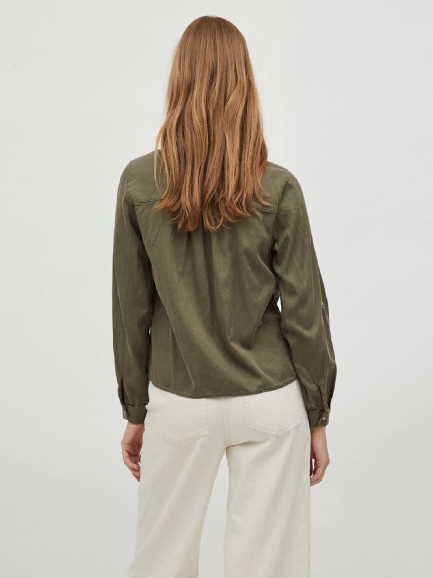 Longsleeves Shirt Dames Kaki 6 Longsleeves Shirt Dames Kaki - Afbeelding 4