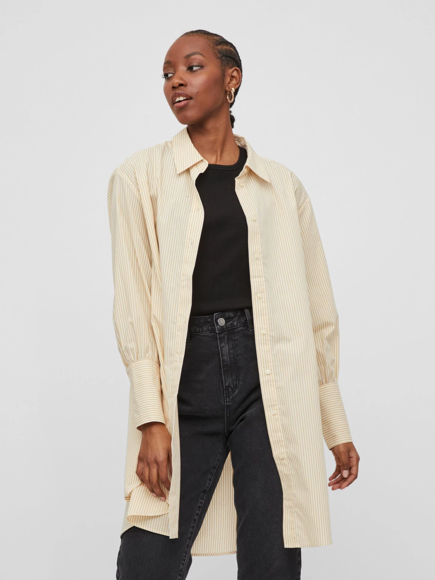 Vila Lange Blouses Blouse Gitzy Dames Sand / Natuurwit 5 Vila Lange Blouses Blouse Gitzy Dames Sand / Natuurwit - Afbeelding 3