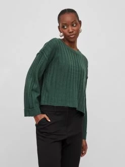 Basic Truien Trui Passie Dames Donkergroen -Vila cbb38676c064916e4294949bb9b91412