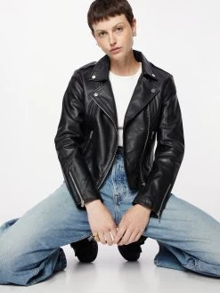 Vila Leren Jassen Tussenjas Feli Dames Zwart -Vila cc79a8086c6a40acf3fca0a40e40d557