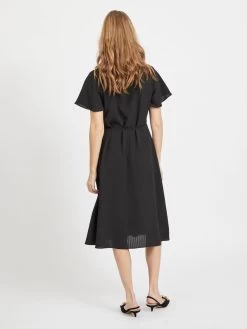 Vila Midi Jurken Jurk Dames Zwart -Vila cca159147bca1195c85adced738d6e95