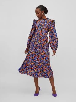 Vila Midi Jurken Jurk Essy Dames Zwart -Vila cccbd8b7aca6a31ab63cb84740361a66