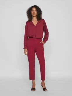 Vila Pantalons Regular Broek Dames Rood -Vila ccfb94f7018834e33072e1e4a1a8ce24