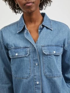Vila Spijkerblouses Blouse Ninas Dames Blauw -Vila cd1fcd1c3ed6bac379f90926059e8b41