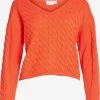 Vila Basic Truien Trui CHAO Dames Oranje -Vila cd280199afe1ee258e7122b6c764f466