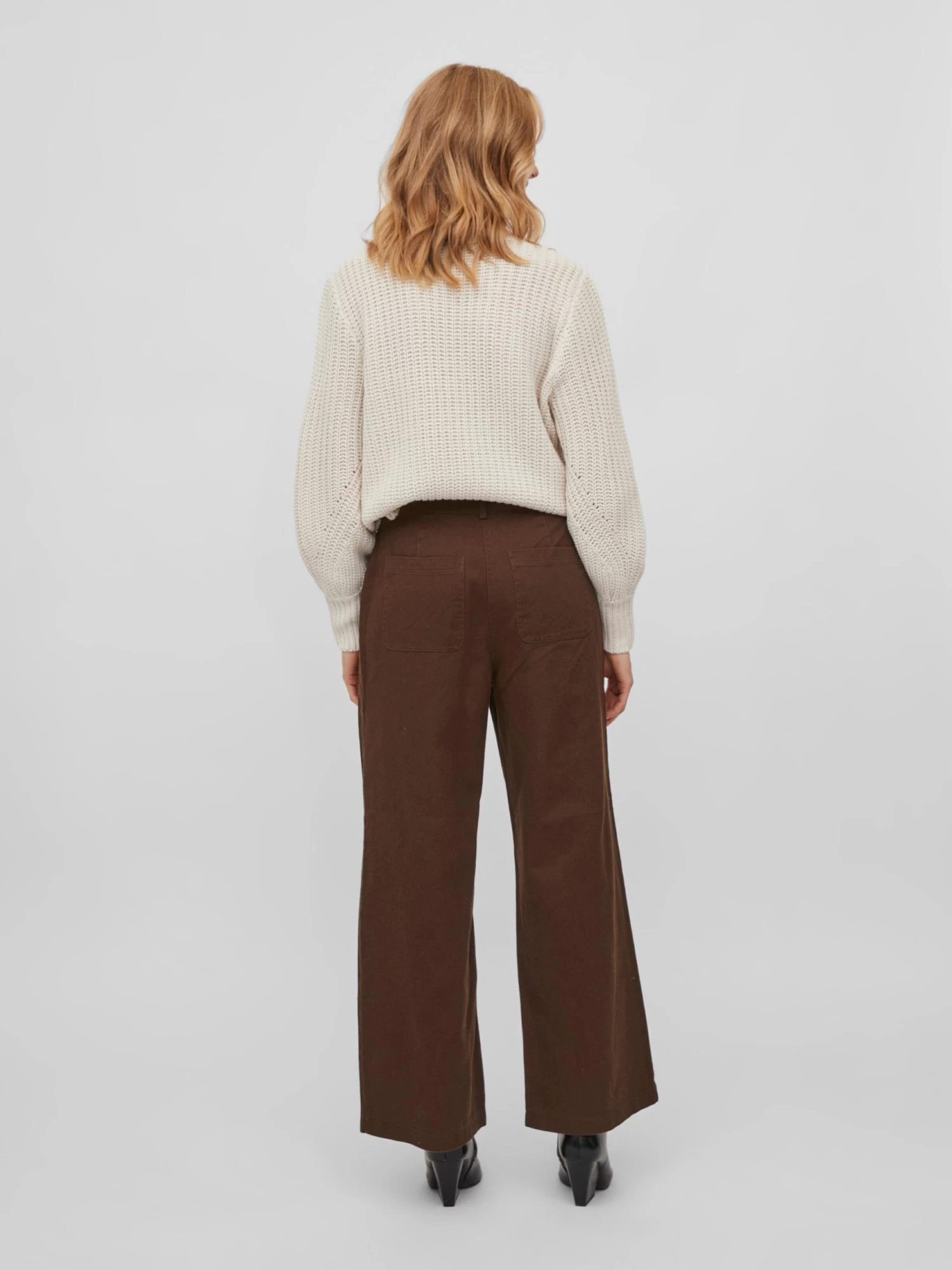 Vila Wide Leg Wide Leg Jeans MIVA Dames Donkerbruin 6 Vila Wide Leg Wide Leg Jeans MIVA Dames Donkerbruin - Afbeelding 4