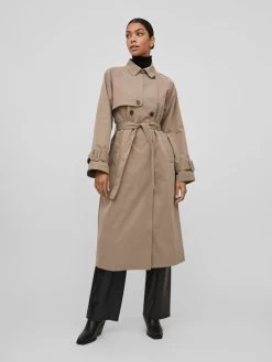 Vila Trenchcoats Tussenmantel Dames Bruin -Vila cd6ce0672ef4e5edb1eb09e4892e6266
