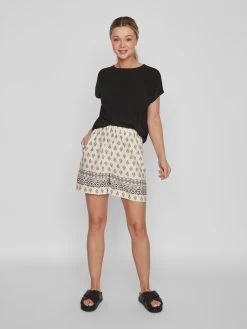 Vila Shorts Loosefit Broek Atnia Dames Greige -Vila ce3a77f48d07c8a5f15f51ba7ede0a34