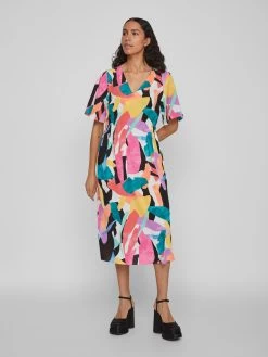 Vila Midi Jurken Jurk Baila Dames Gemengde Kleuren -Vila ceb07079fb903556eb8f5da2367ed657
