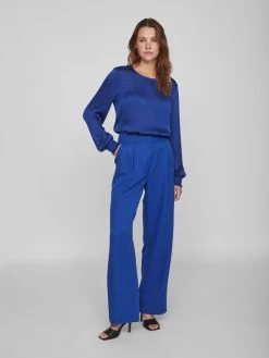 Vila Bandplooibroeken Wide Leg Bandplooibroek Kuga Dames Royal Blue/koningsblauw -Vila cf0ecc5bd53c6de7d77c1d8017855b52