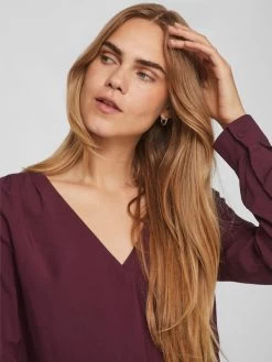 Vila Blouseshirts Blouse Dames Bourgogne -Vila cf48eeb5165a86b225d351647c12e0c3