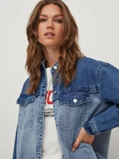 Vila Spijkerblouses Blouse Dames Blauw -Vila d1478bc97a20dd20055e120a8dda2aa1