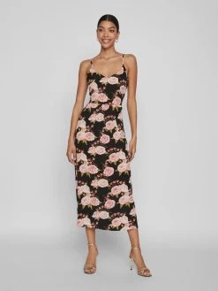 Vila Midi Jurken Jurk Tanja Dames Zwart -Vila d1b1d6004ffe5cf010e31cd5059071ad