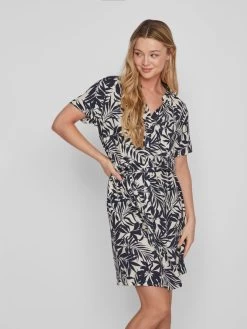 Vila Blousejurken Blousejurk Dames Crème / Marine -Vila d3aa07c560e76e18f0cf5d8b6a3d06bf