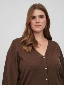 Vesten Gebreid Vest Dames Mokka -Vila d46e5e02fe6a2a2ac14d693997378dff