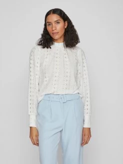 Vila Kanten Blouses Blouse Vera Dames Wit -Vila d6355d923a83c464792a4580237a0bf0