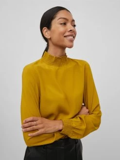 Vila Blouseshirts Blouse Julia Dames Goudgeel -Vila d6ca68c796fd81cb15f87bbeca03d404