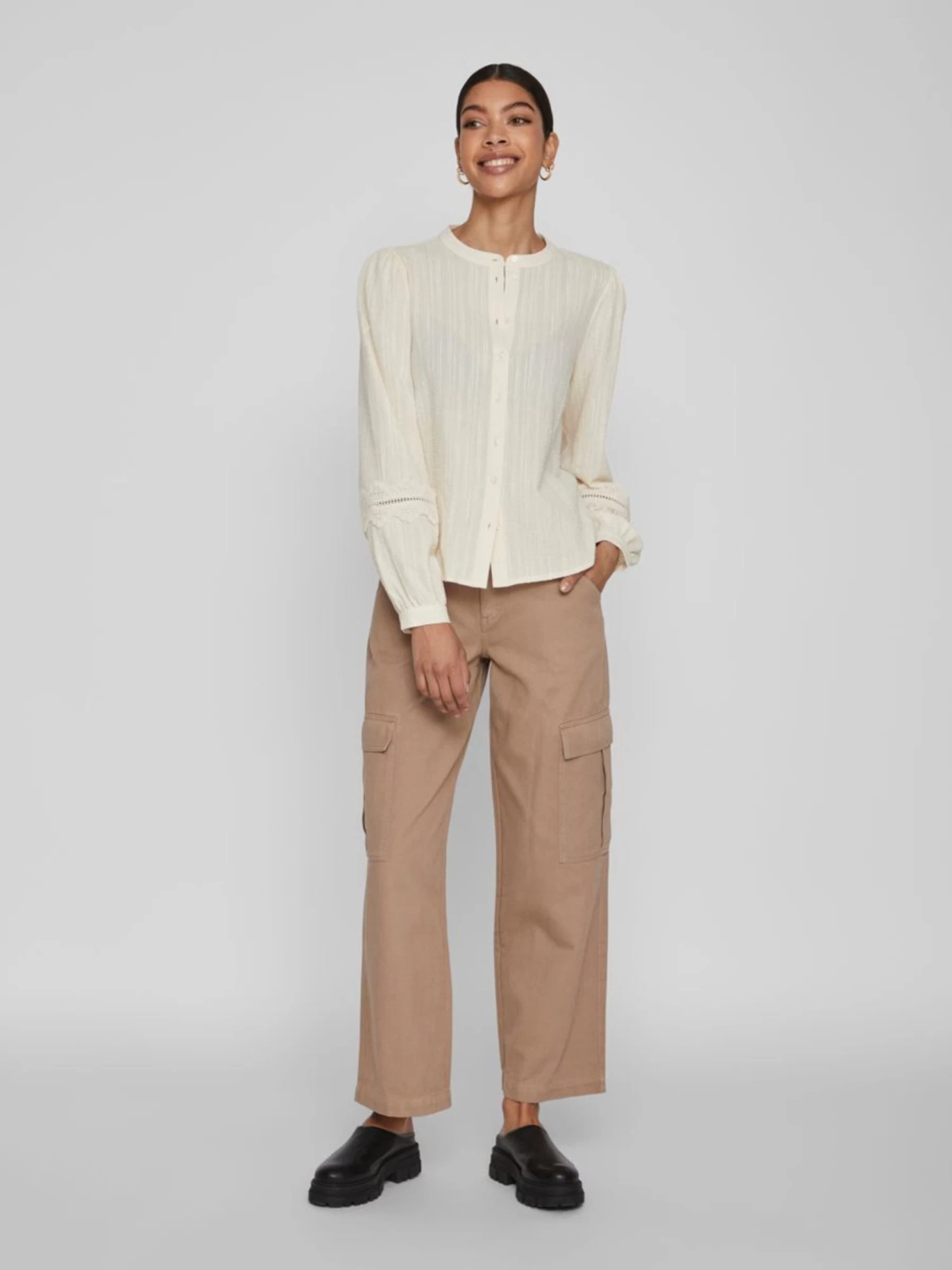 Vila Kanten Blouses Blouse Dames Ecru 7 Vila Kanten Blouses Blouse Dames Ecru - Afbeelding 5