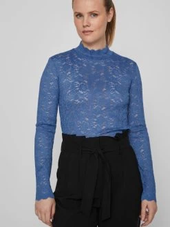 Vila Longsleeves Shirt Blondy Dames Azuur -Vila d84c5d38a7a27c8f1df58840587f4d91