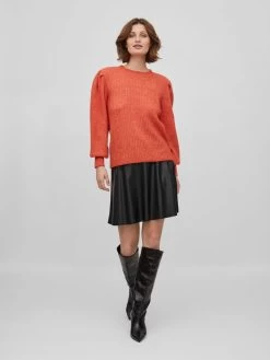 Vila Basic Truien Trui Dames Oranje -Vila da40c75dcbd78070cc13141edf24cb2e