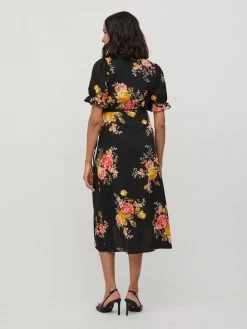 Vila Midi Jurken Jurk Graf Dames Zwart -Vila dab1f889f94959dcddf90cd06dcc9437