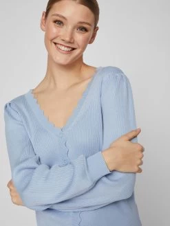 Vila Vesten Gebreid Vest ALANA Dames Lichtblauw -Vila dc38e9f4bcf76e29906a54421d4748e2
