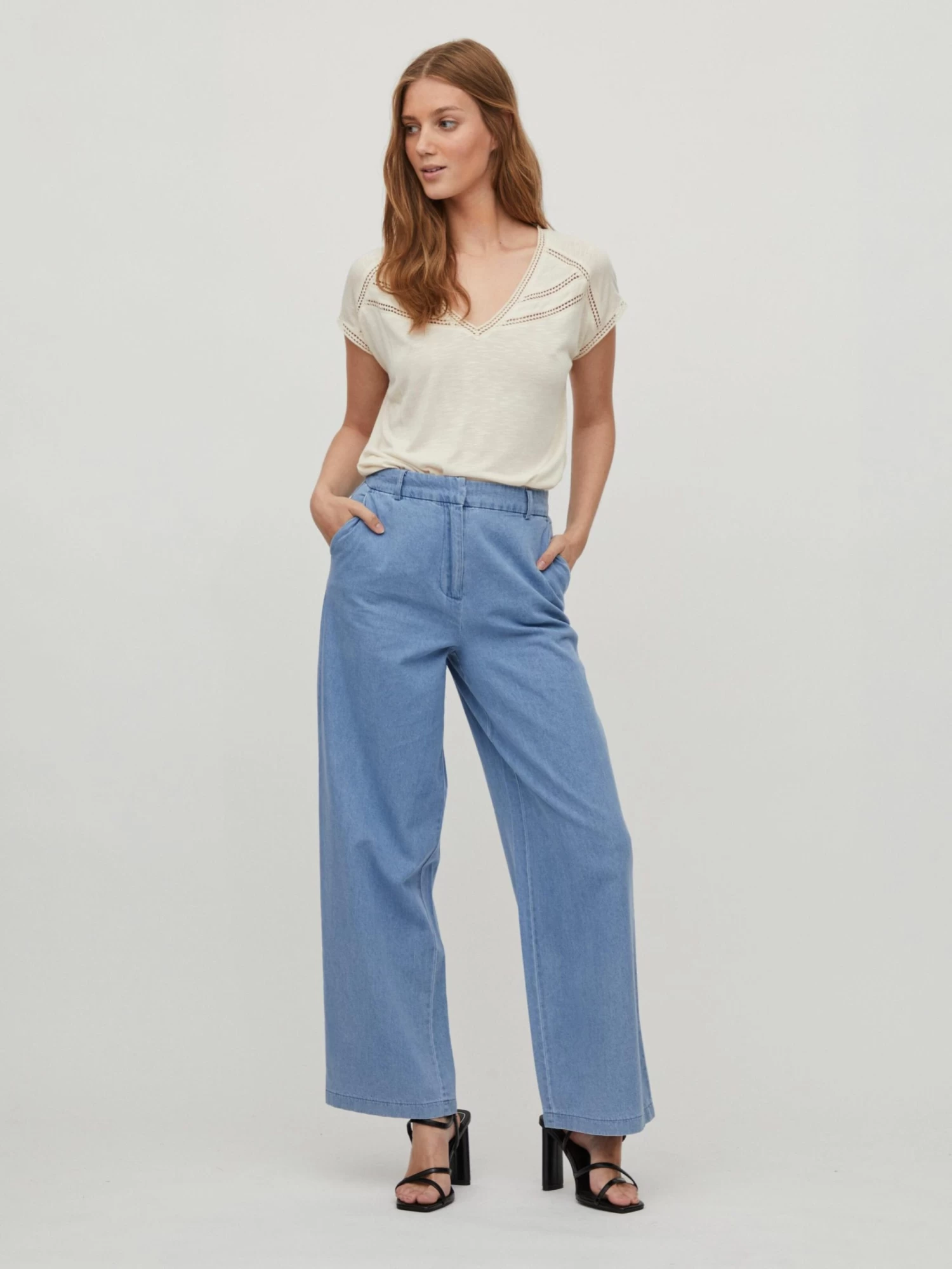 Vila T-shirts Shirt Noel Dames Crème 8 Vila T-shirts Shirt Noel Dames Crème - Afbeelding 6