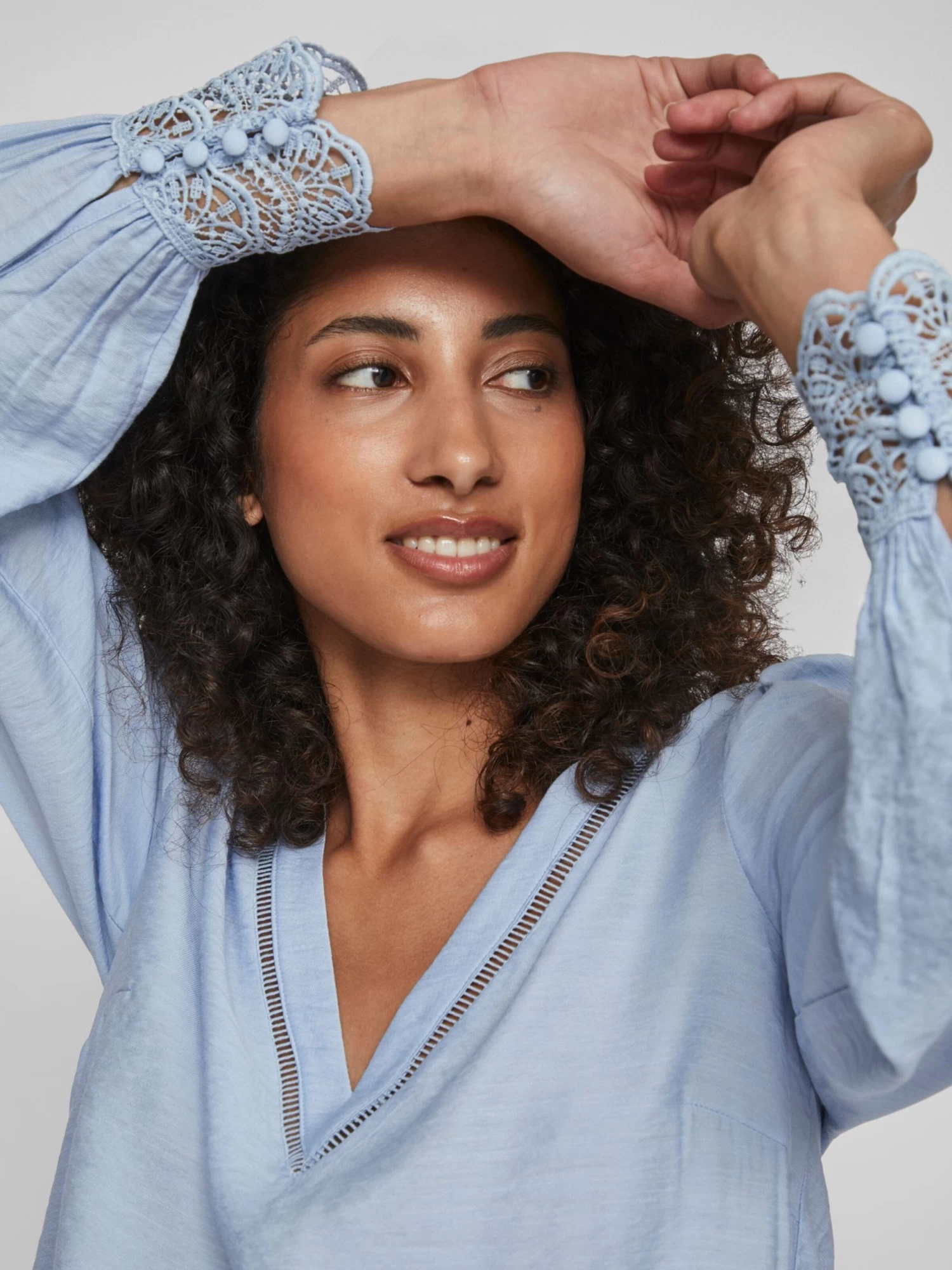 Vila Kanten Blouses Blouse Dames Blauw 9 Vila Kanten Blouses Blouse Dames Blauw - Afbeelding 7